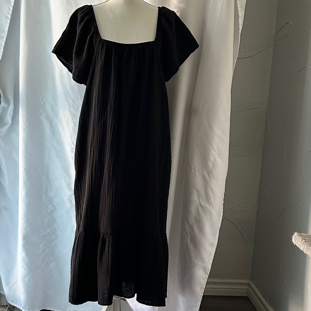 ✨ Black Cotton Madi  Dress with Pockets – Size XXL - Picture 9 of 9